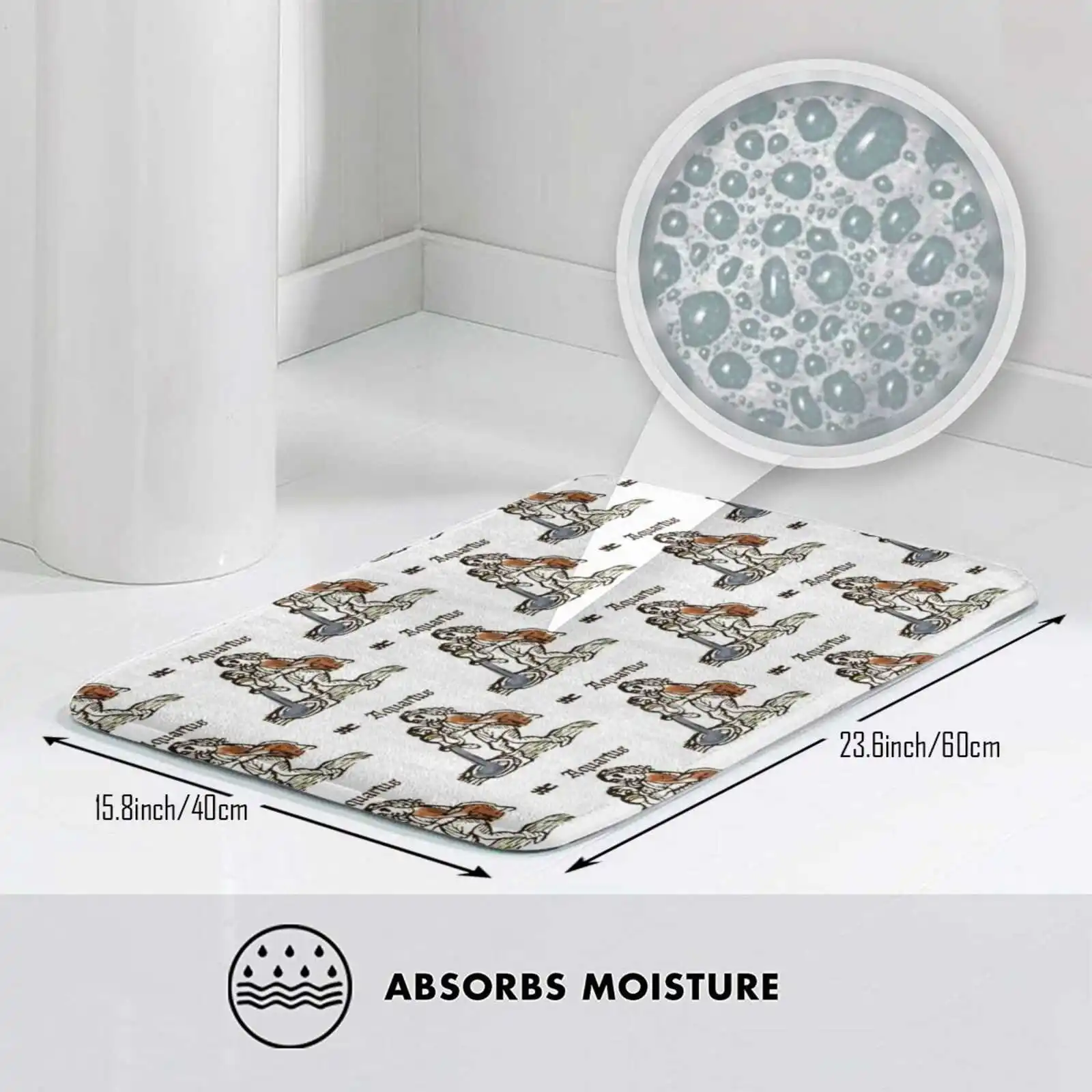 Коврик с логотипом знака зодиака средневековой воды мягкий интересный комнатный