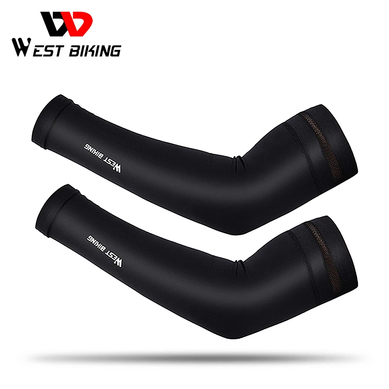 

WEST BIKING Ice Fabric Running Arm Sleeves UV Protection Breathable Sport Cycling Fitness Running Men Women Arm Warmers Sleeves