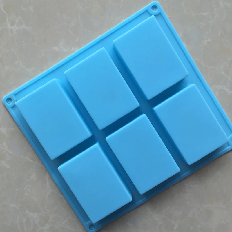 Высококачественная Прямоугольная форма для мыла ручной работы 6 ячеек