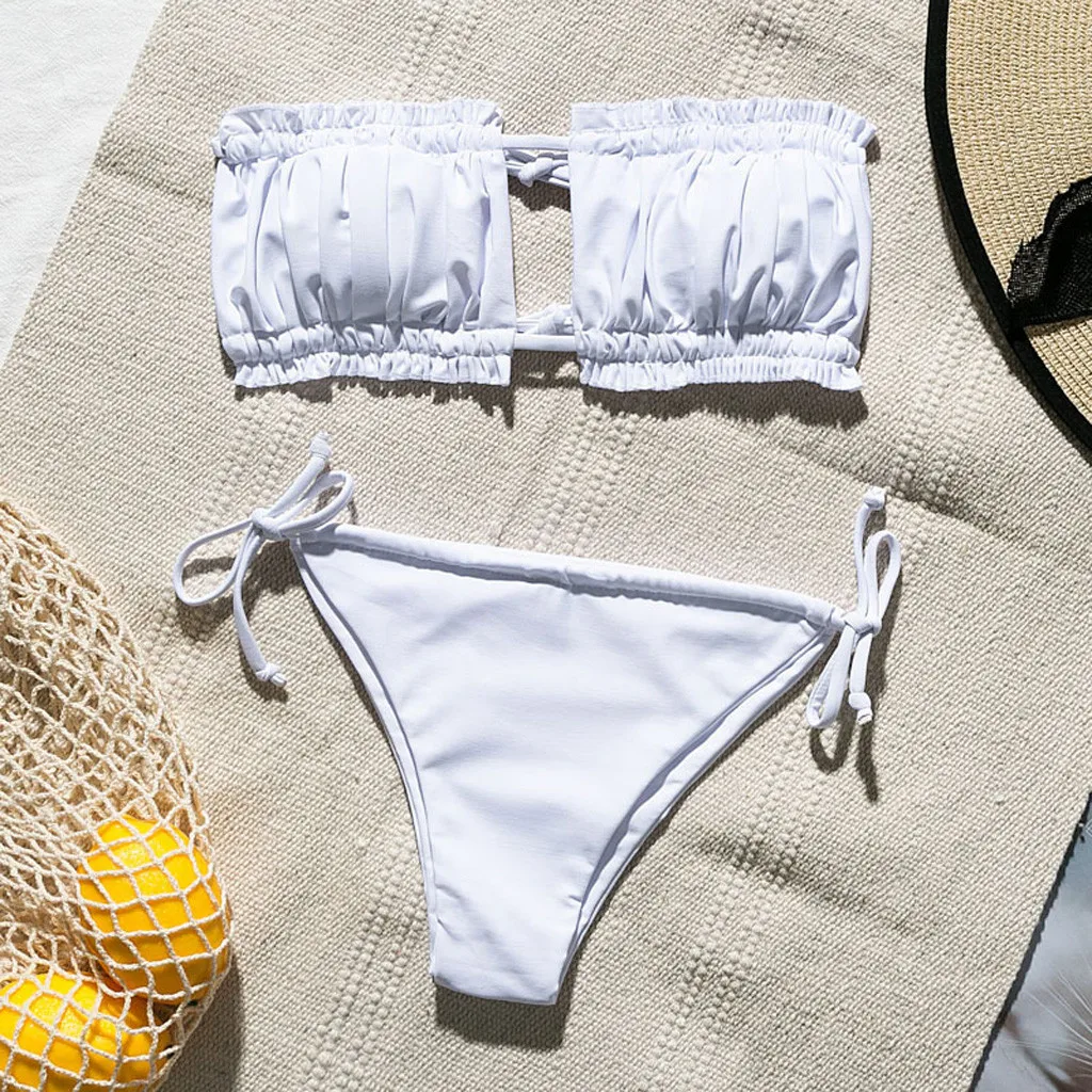 2 шт. сексуальное с открытыми плечами Купальник пуш-ап на лифчике эффектом в