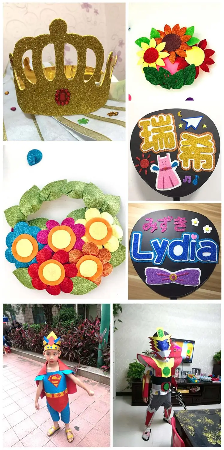 A4 10pcs Foamiran Glitter Foam Paper DIY Kraft Sponge Gold Powder Handmade Crafts Wedding Party Supplies | Дом и сад