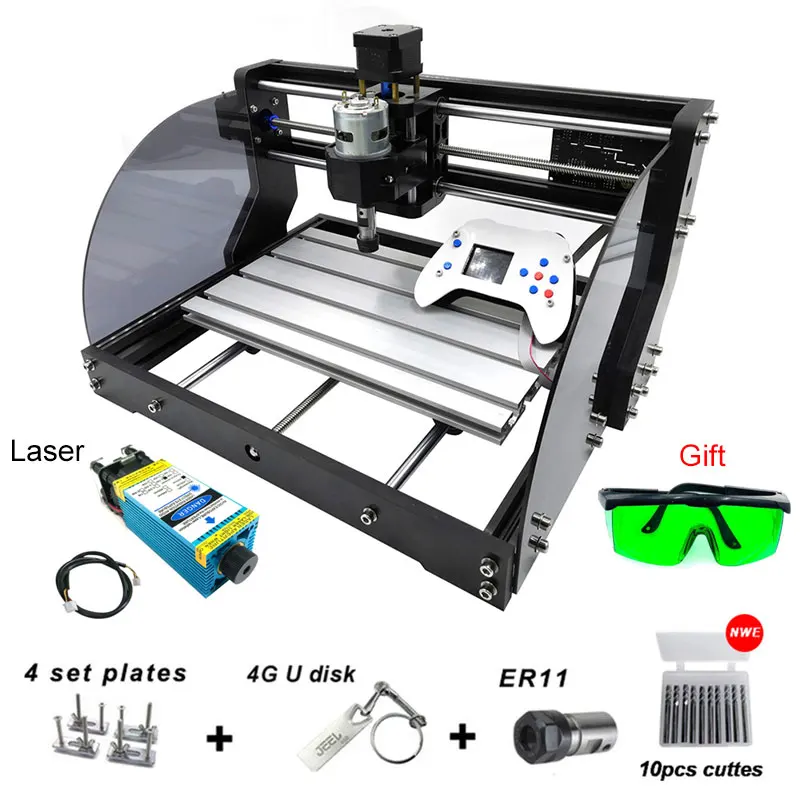 

CNC 3018 Pro Max Laser Engraving Machine 3 Axis DIY Mini Wood Router 0.5-15W Woodworking Laser Engraver With Offline Controller