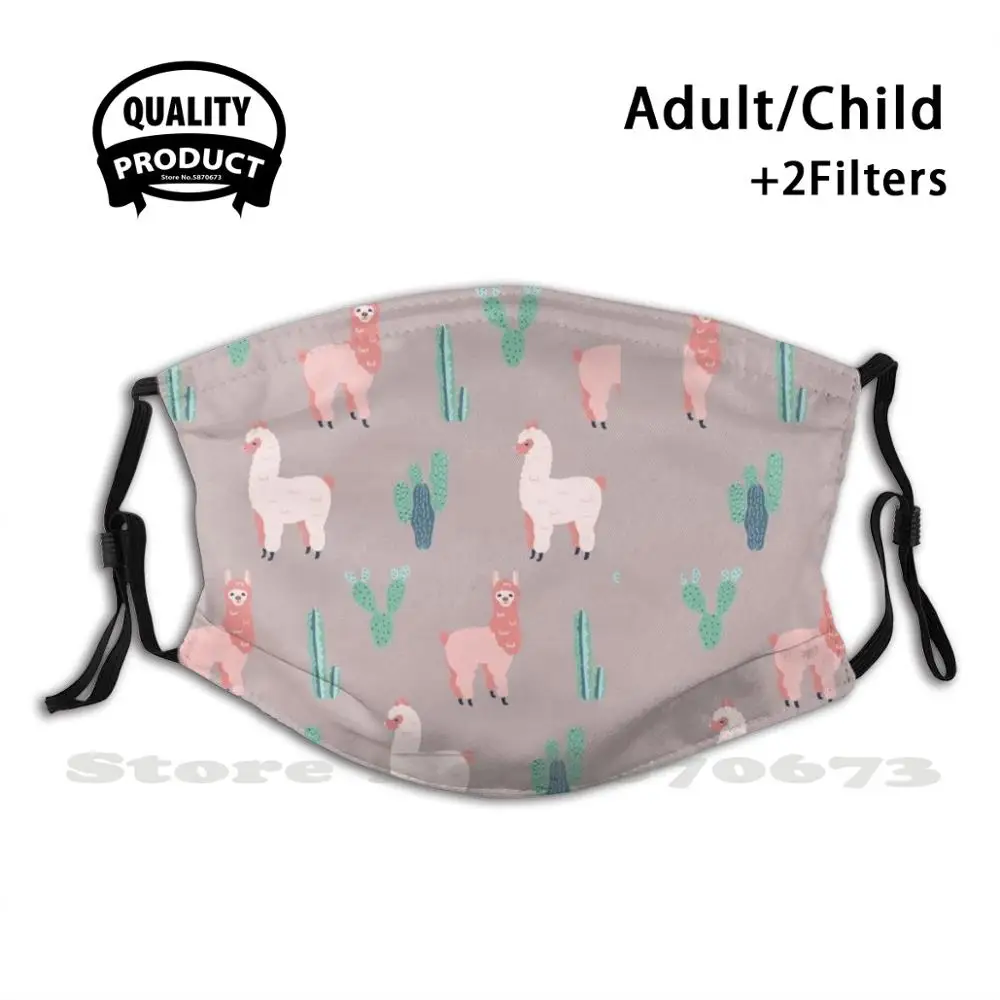 Маска для лица с рисунком ламы моющийся фильтр Летняя распродажа маски рта лама