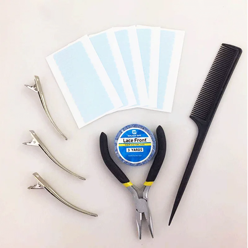 Hair extension kit Лента для наращивания волос для парика/уток волос/клей для парика Инструменты для укладки ленты 2 см шириной 12 ярдов замена клейкой ленты для волос - Цвет: Hair extension kit