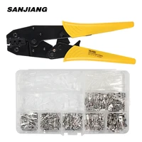 hs 03bc crimping plier set 270pcs 2 84 86 3mm crimp terminals insulated male female wire connectors kit electrical wire spade