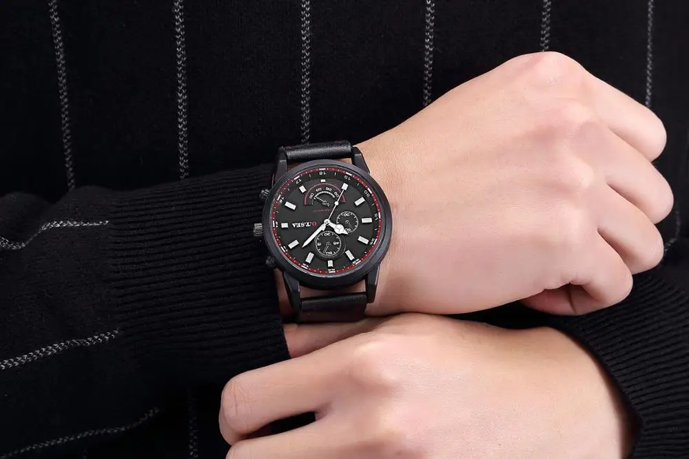 O. T. Sea Брендовые мужские деловые часы кварцевые высокое качество спортивные