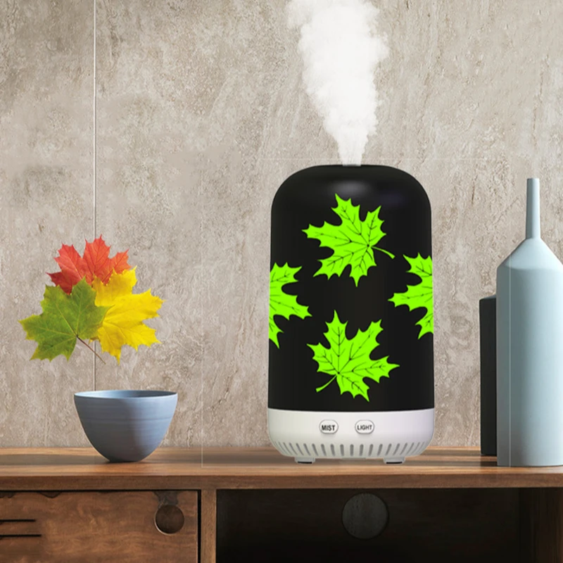 

3D Maple Leaf Aromatherapy Essential Oil Diffuser with Coloful Night Lamp USB Ultrasonic Air Humidifier Aroma Diffusor for Home