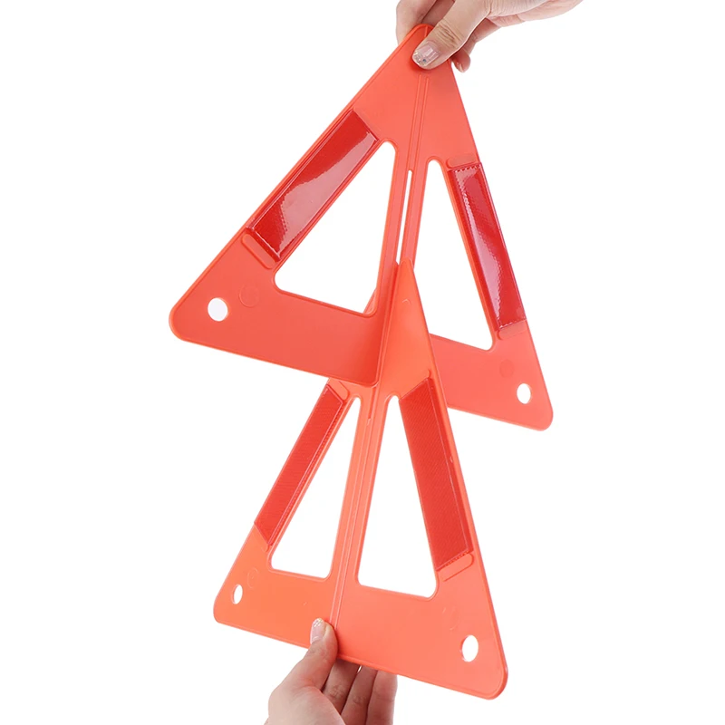 

Red Car Breakdown Warning Triangle Emergency Reflective Safety Hazard Sign Cars Tripod Folded Stop Sign Reflector