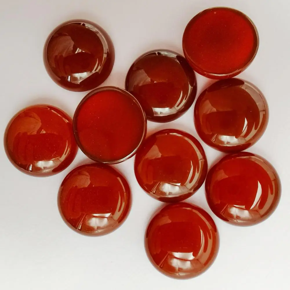 Cuentas de joyería de cabujones redondos, piedra de cornalina roja de 16MM, (10 unids/lote) H238