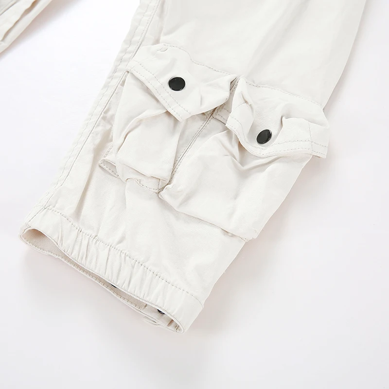 

2020 Men's Jacket Multi-pocket Work Jacket Spring and Autumn Stand Collar Solid Color Casual Jacket