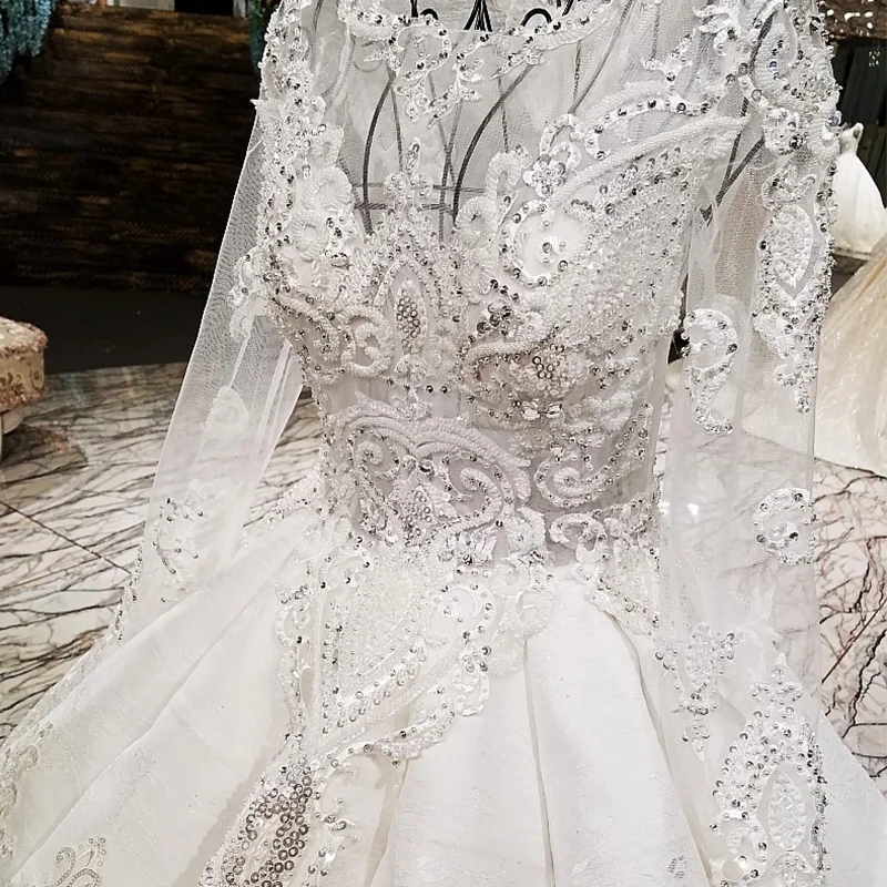 LS62312 подвенечное платье с длинным рукавом2018 Роскошное свадебное длинными