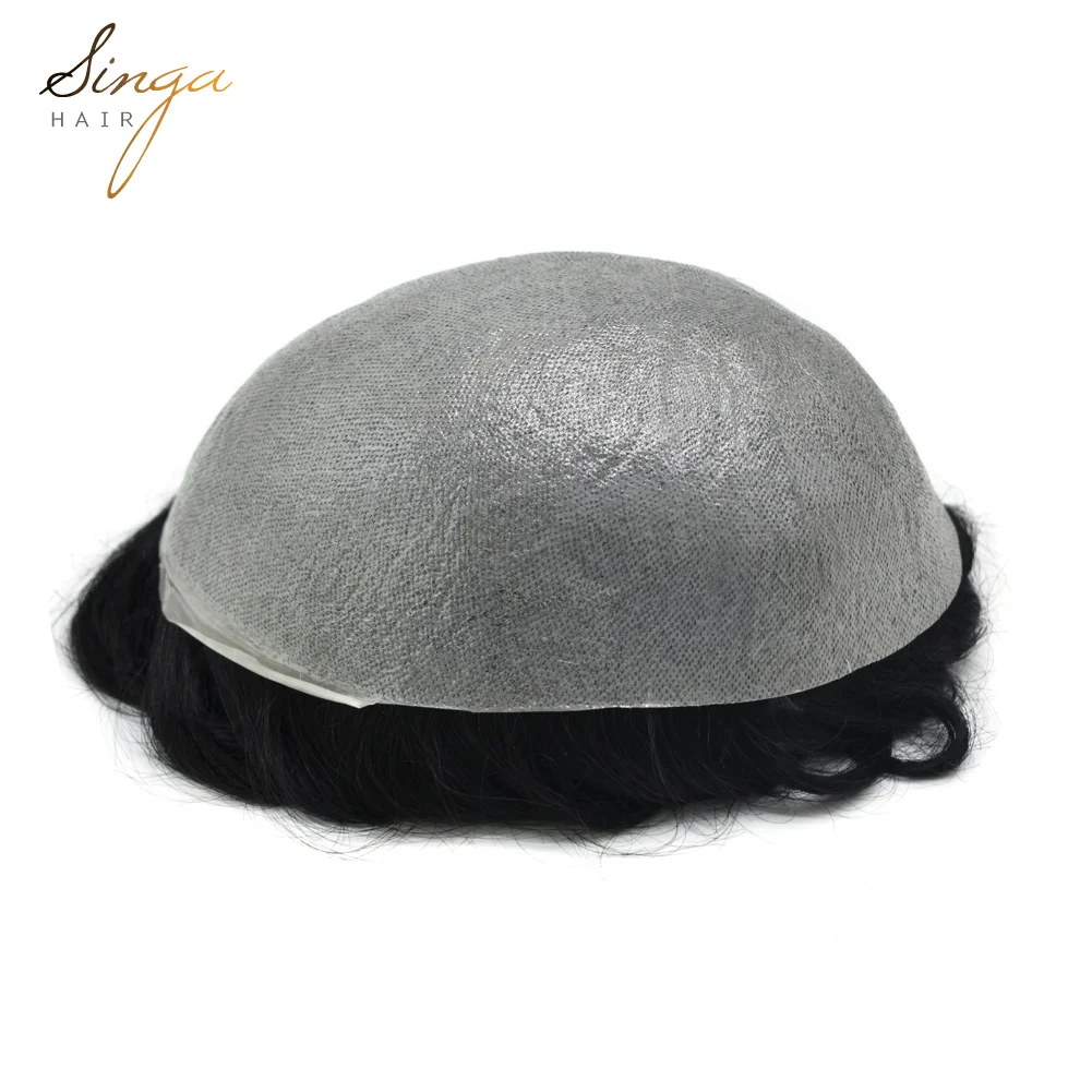 

Super Thin Skin Mens Toupee Thin Soft Human Hair System Transparent Skin Replacement Durable PU Hairpiece Wig for Men Hair Unit