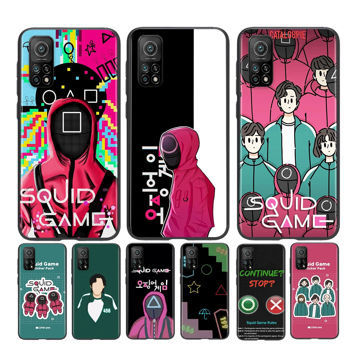 

Squid Game TV 456 For Xiaomi Play Mix 3 Civi A2 A1 6X 5X Poco X3 NFC F3 GT M3 M2 X2 F2 Pro C3 F1 Black Phone Case Capa