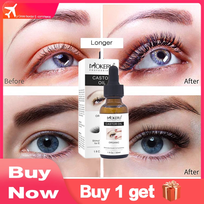 

Mokeru Pure Castor Oil Eyelashes Growth Serum Treatment Eyebrow Fast Growth Liquid Essential Oil Makeup Eyelash Enhancer 30ml