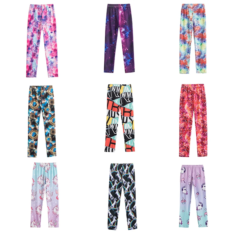 

Леггинсы для маленьких девочек с принтом Цветочные Леггинсы Единорог детские узкие брюки дышащие на плоской подошве для девочек, леггинсы ...