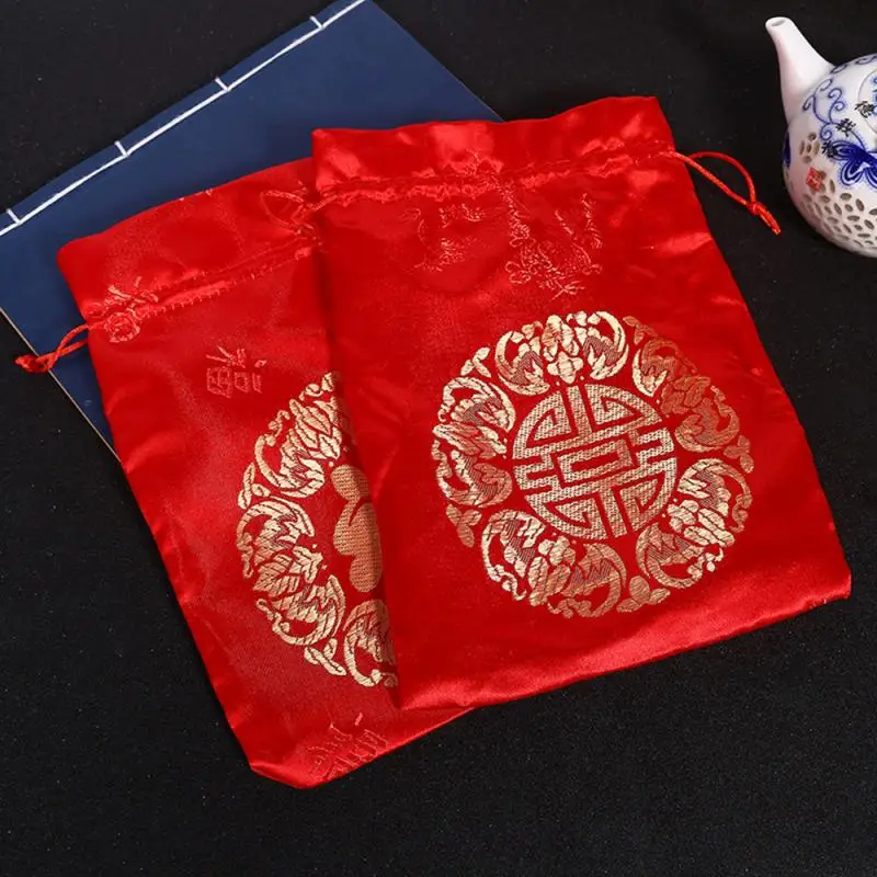 Blessing Bag Wedding Candy Hi Word Packaging Gift Drawstring Small New Year Red Peace | Дом и сад