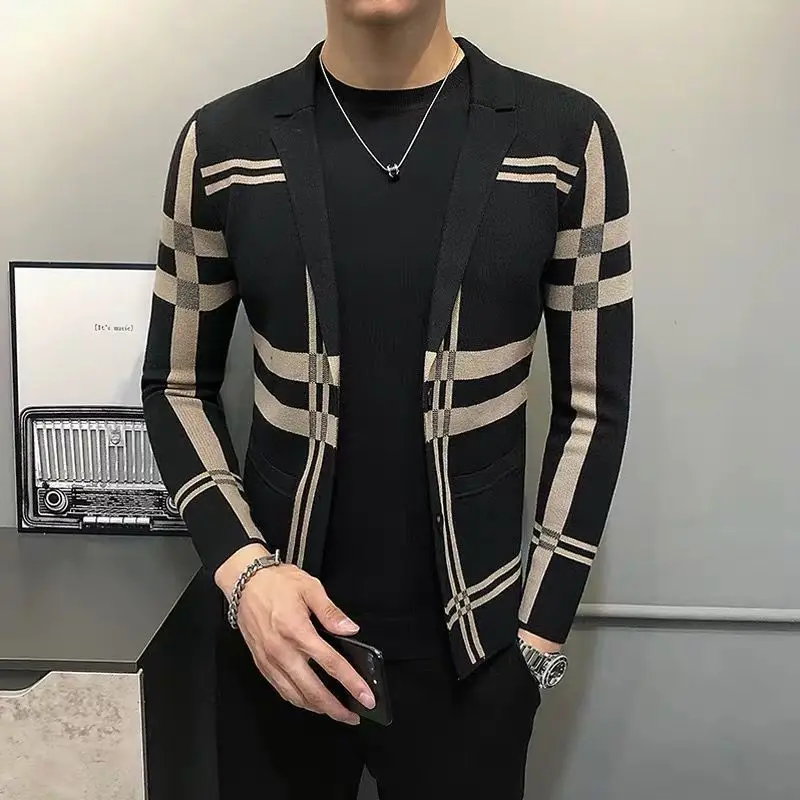 

2021 European suit thin Fried street s leisure high street small suit the new handsome male jacket autumn coat