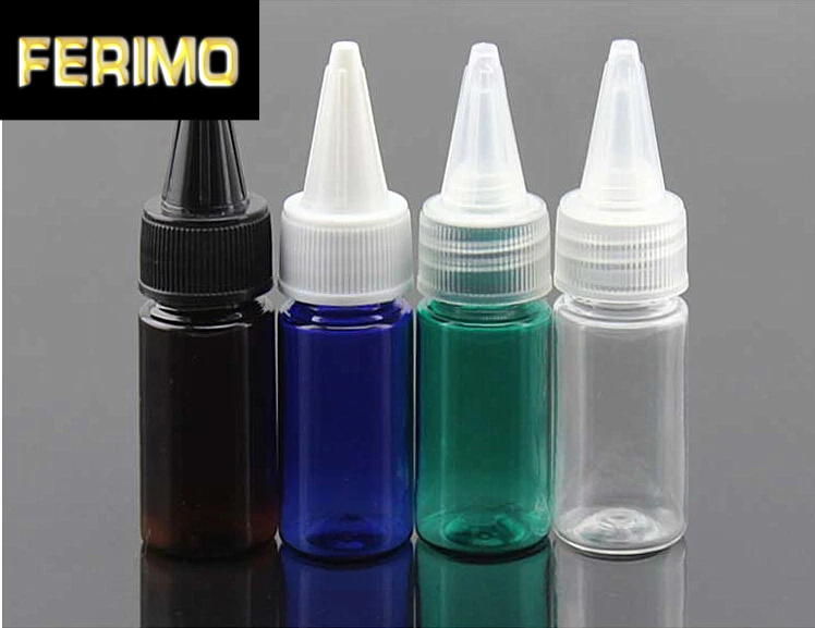 

10ml,Cosmetic Bottles with Flat Shoulder And Pointed Cap PET Dispenser Dropper Capacity Empty Travel bottle,10pcs