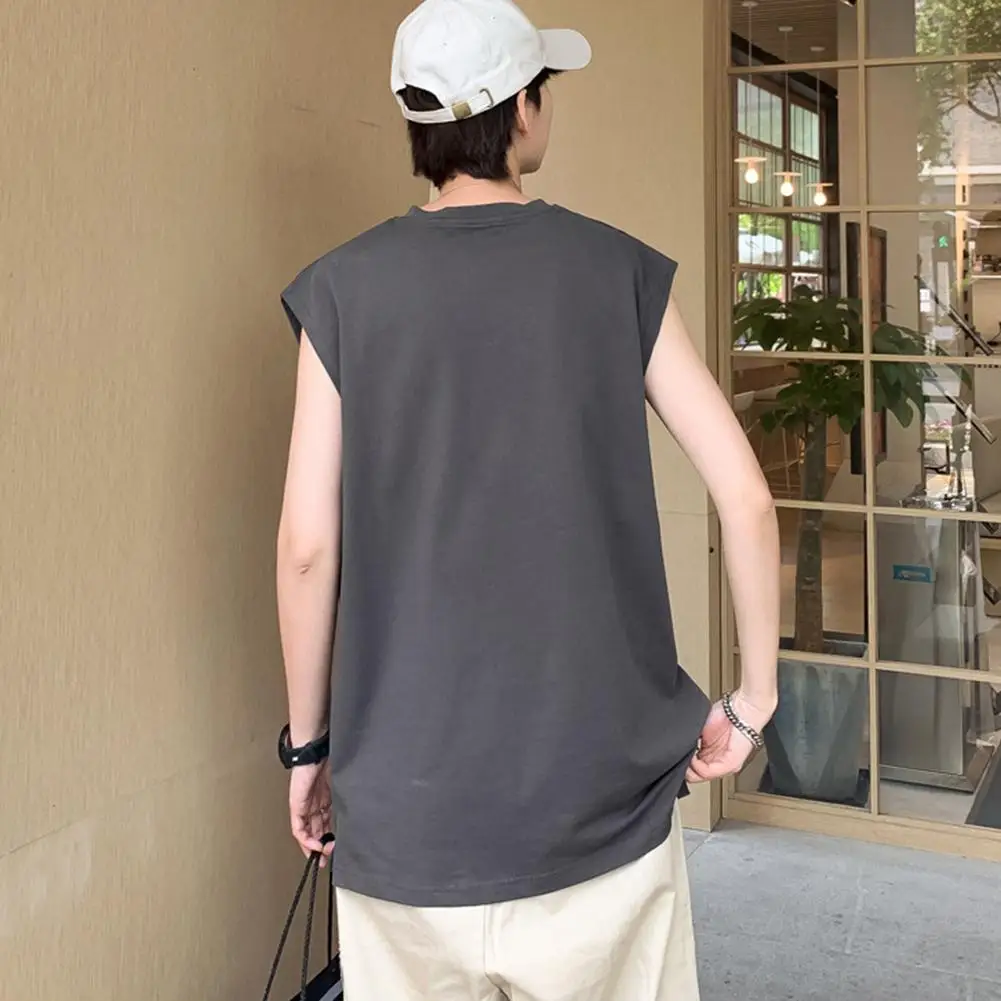 

Men Breathable Loose Round Neck Sleeveless T-shirt Tank Top Casual Sports Vest