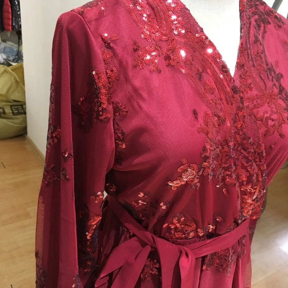 Рамадан ИД с блестками Бисероплетение мусульманская абайя халат арабское