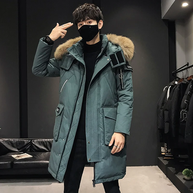 2021 Fashionable Coat Thicken Jacket men Hooded Warm Lengthen Parka Coat White duck down Hight Quality male New Winter Down Coat