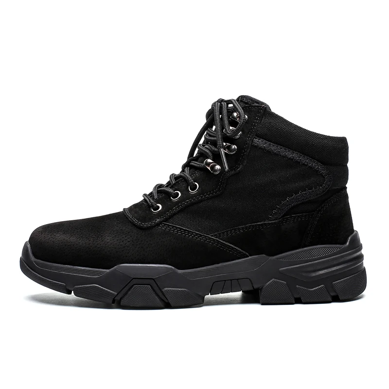 2019 Новые повседневные мужские кожаные ботинки высокие на шнуровке Роскошные