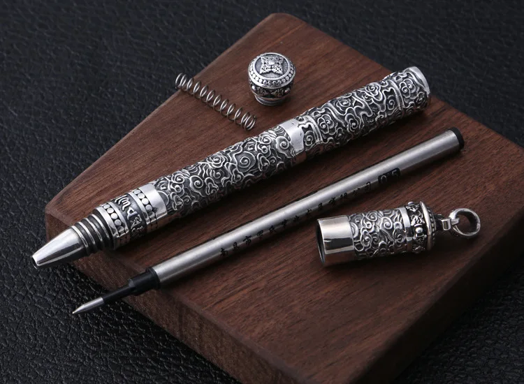 CMAJOR, 925 пробы, серебряный, китайский, древний, lucky cloud, шариковый кулон в виде перьевой ручки, ожерелье ручной работы, тайские ювелирные изделия
