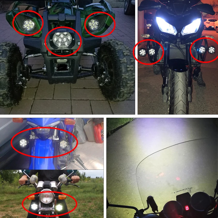 Светодиодная фара для мотоцикла аксессуары передних фар 12 В 18 Вт 9 светодиодов| |