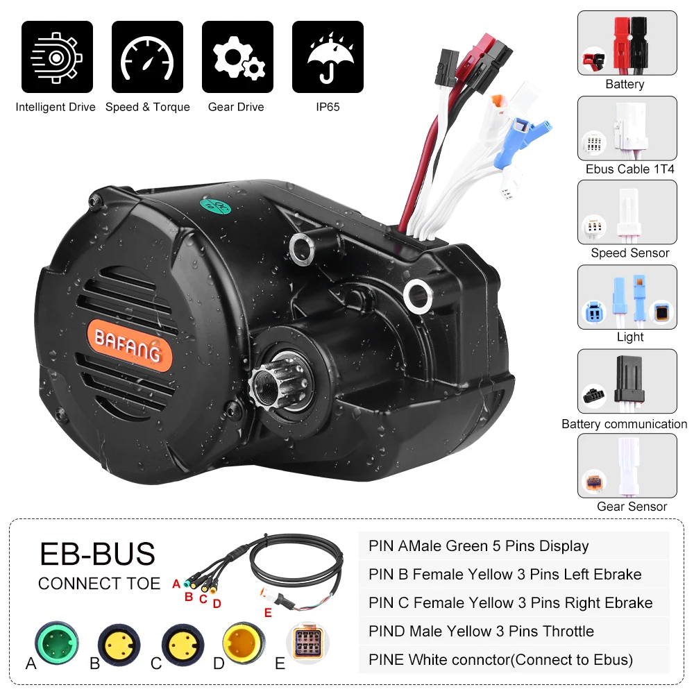 Bafang G510 52 в 1000 Вт середине привод фара для электровелосипеда Motor 8fun M620 Байк