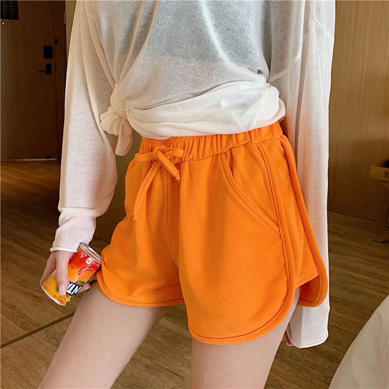 

2020 Spring And Summer New Korean Female High Waist Thin 281# Sports Shorts Solid Color Students Wild Casual Chorts