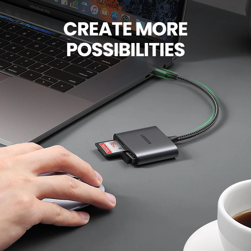 UGREEN USB C кардридер Тип к SD Micro для iPad ноутбука аксессуары карта памяти адаптер