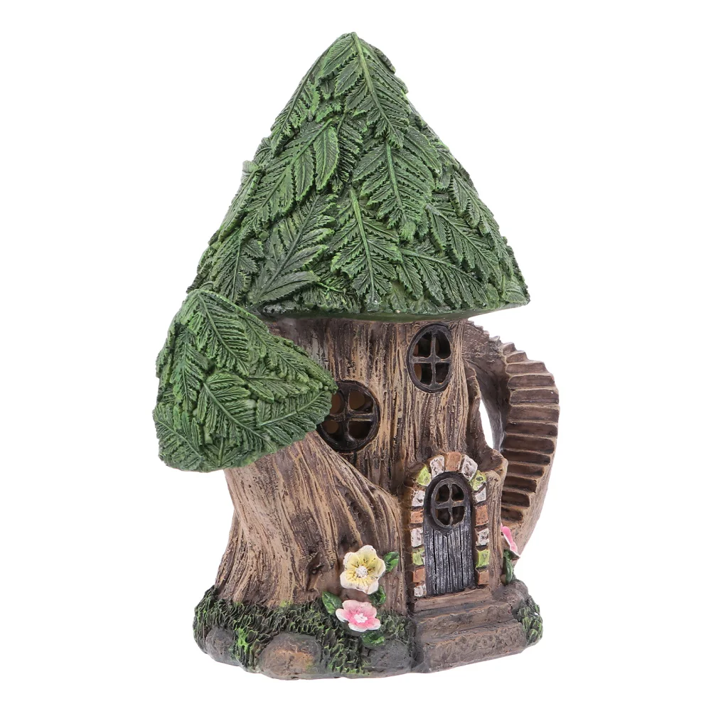 

Fairy Garden Solar Light House Statue Sculpture for Outdoor Garden Patio Decor