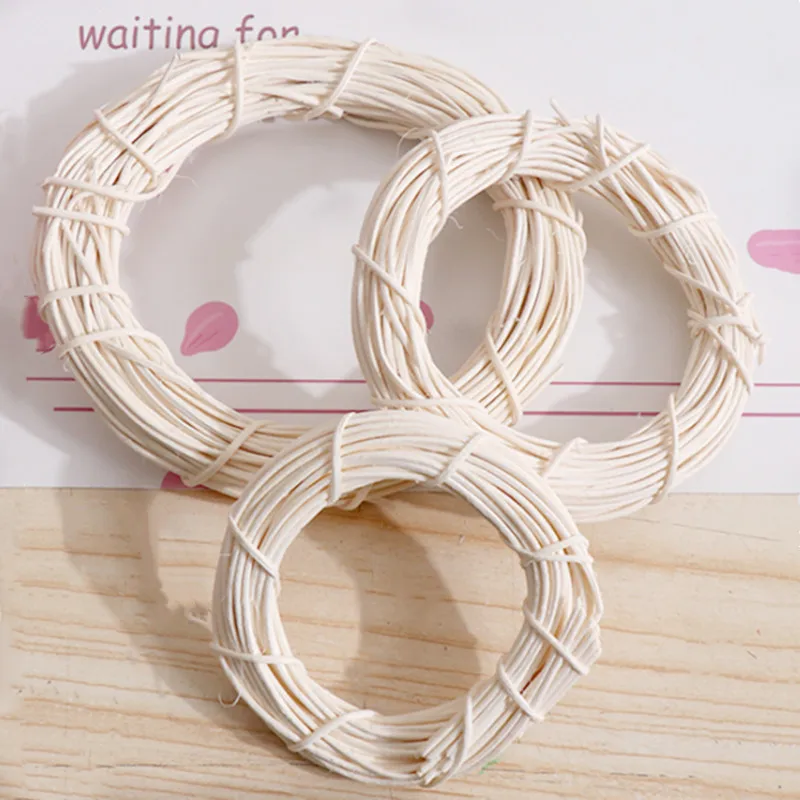 Белое раттановое кольцо искусственных гирлянд и венков с сухими цветами размером от 8 до 25 см для декора дома на Рождество, Пасху и свадьбу в стиле DIY.