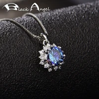3 carats 8 hearts 8 arrows lab created blue moissanite necklace for women wedding fine jewelry inlaid gemstone pendant choker