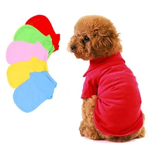 5 цветов жилет для собак и кошек модные летние футболки с воротником одежда