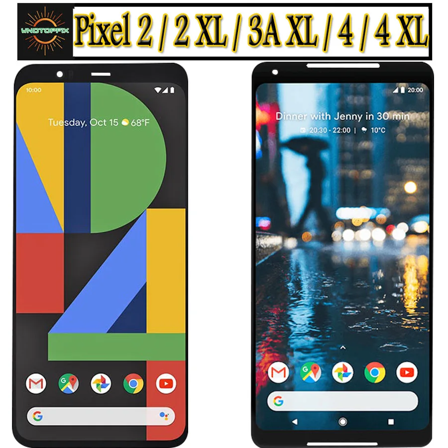 ЖК-дисплей 6 0 дюйма Amoled для Google Pixel 2 XL сенсорный экран дигитайзер 3a xl 4 | Мобильные