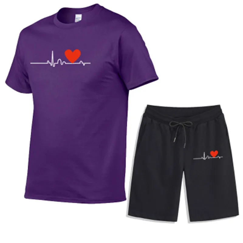 

New two-piece summer men's T-shirt short-sleeved shorts sports suit 2021