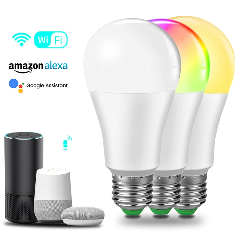 Ampoule intelligente E27 15 Вт затемняемый Wi Fi светодиодный 110 В 220 приложение commande vocale lampe avec