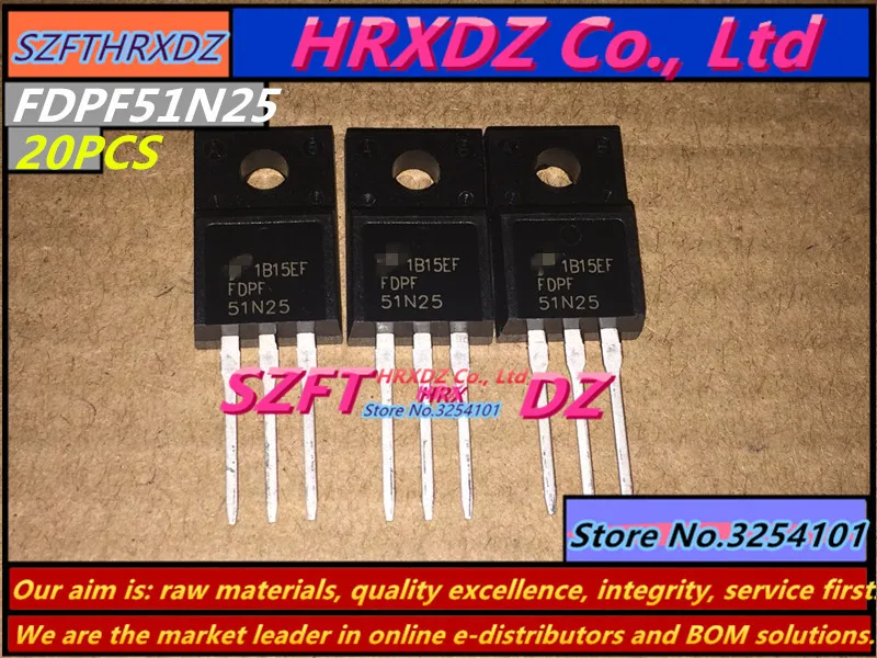 SZFTHRXDZ 100% Новый оригинальный 20pcs FDPF51N25 TO 220F 28A 250V|Соединители| |