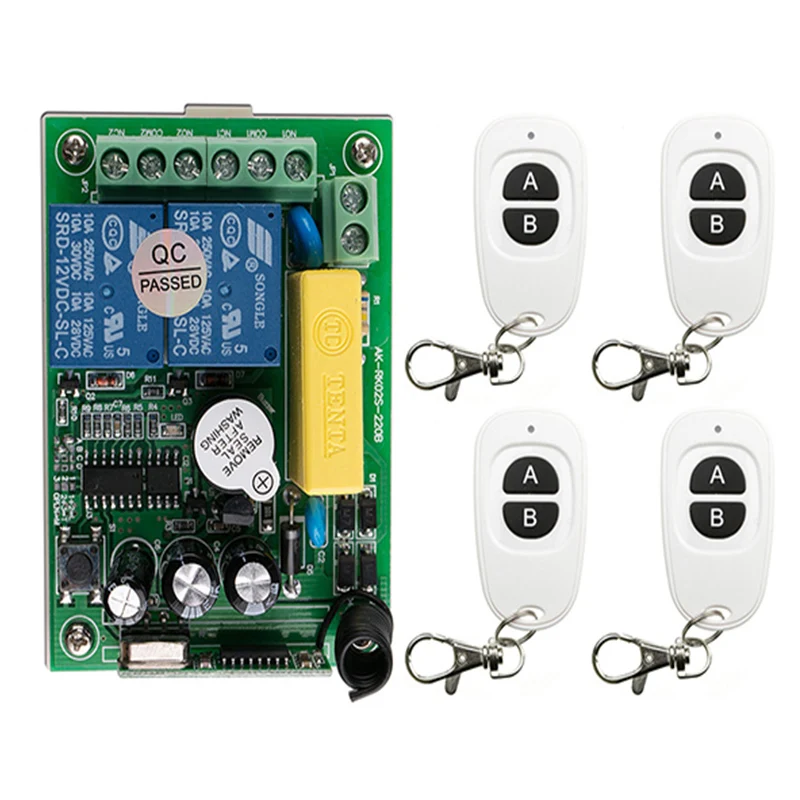 AC 220 V 2CH 10A Relay RF Wireless Remote Control Switch Light Receiver+Transmitter Garage Door lamp/ window | Электроника