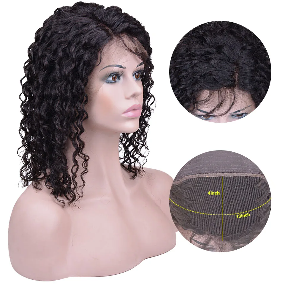 Парики из натуральных волос с короткой волнистой окантовкой парики Remy