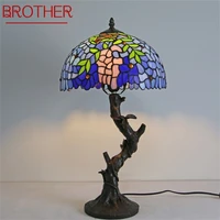 brother tiffany table lamp modern creative decorative pattern figure led light for home bedroom