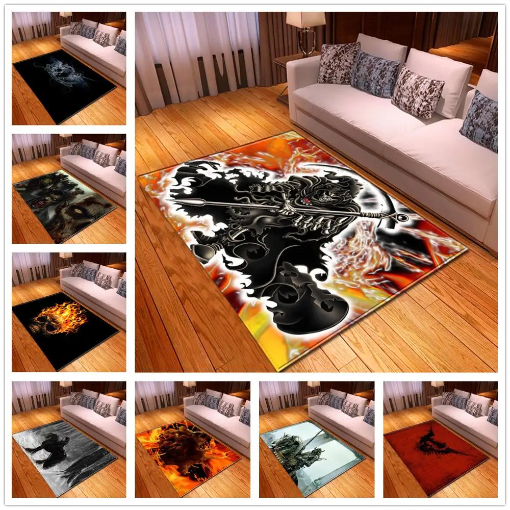 Скандинавский Хэллоуин 3D коврик с изображением черепа мягкие фланелевые большие