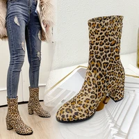 ankle boots 2022 womens fashion leopard sexy ladies shoes winter boots woman luxury shoes designers high heels boots female