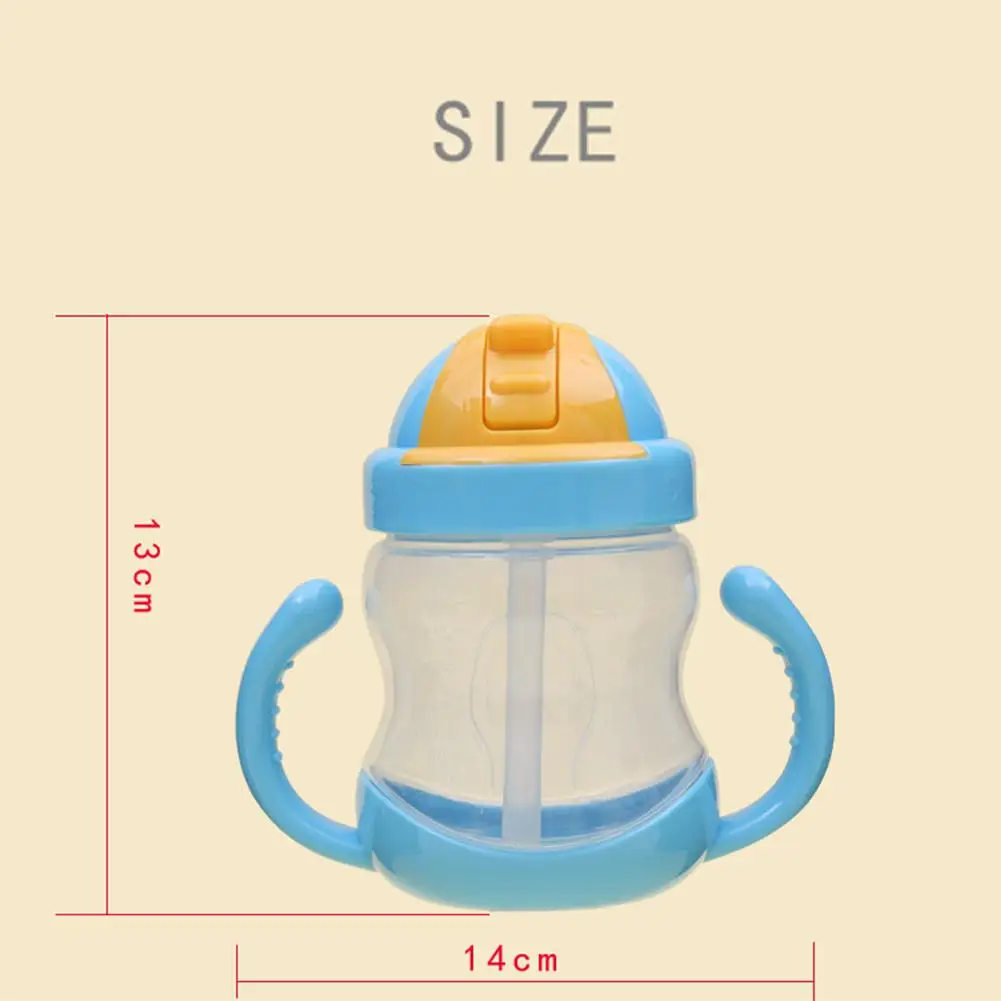 

Kuulee 280ML Kids Ox Horn Shape Handles Drinking Cup with Straw