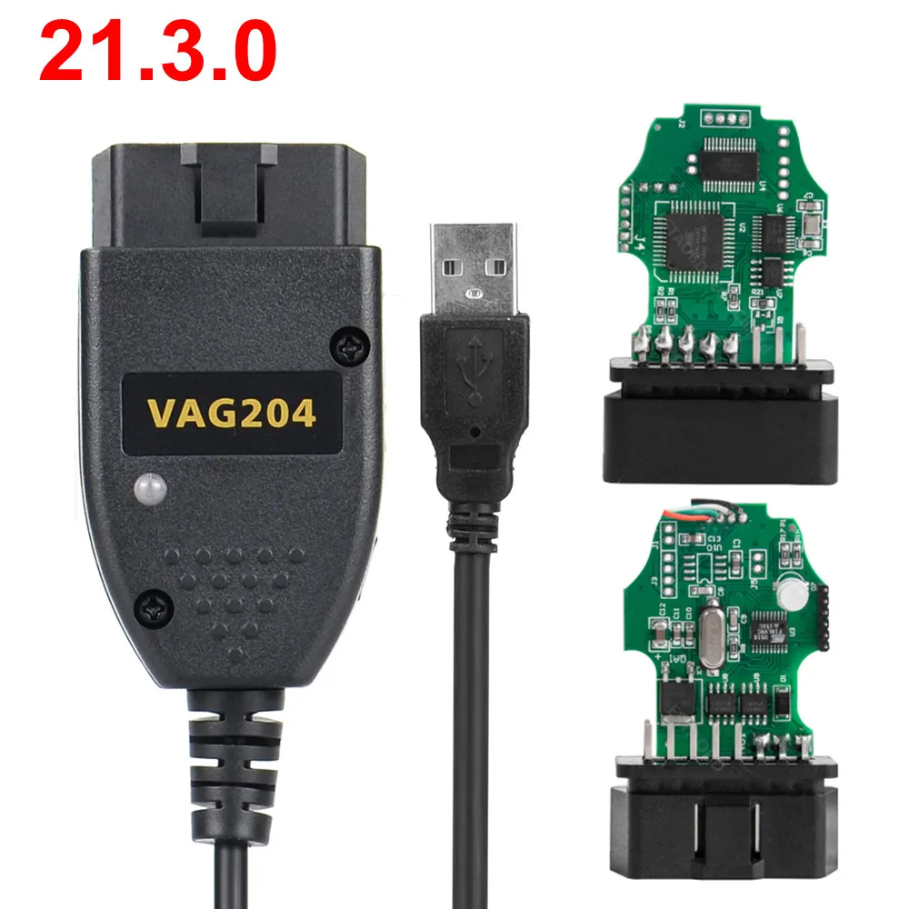 Сканер VAG V21.3 Tool KKL V20.12 COM Кабель OBD2 Диагностический кабель ATMEGA162 + 16V8 FT232RQ сканер HEX