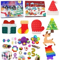 24 days christmas advent calendar fidgets toy surprise gift box anti stress toy santa claus elk simple dimples stress relief toy