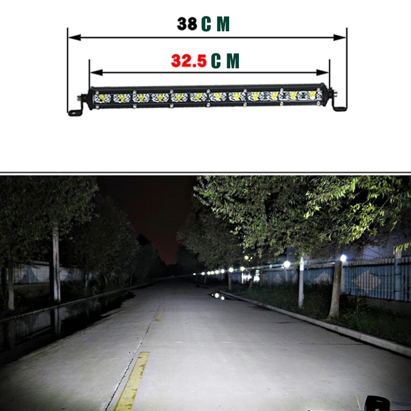 54W 36W 18W 7'✓'✠ inch Slim Led Bar Single Row Flood Spot Beam Work Light work lamp for Jeep 4WD Truck Offroad 12V 24V |