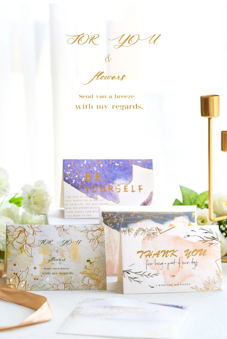 

4Sets Elegant Thank You Cards Birthday Cards For You Bless You Note card with Envelopes Invitations Blank inside Greeting Cards