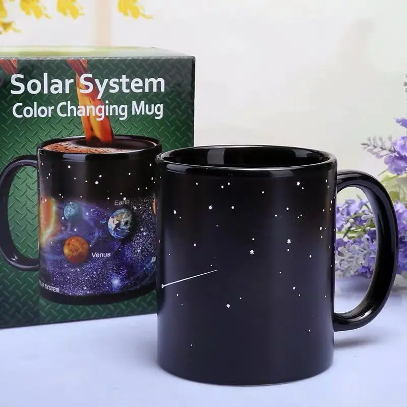 

Starry sky solar system color changing cup temperature sensing universe cup student breakfast cup ceramic color changing muggift